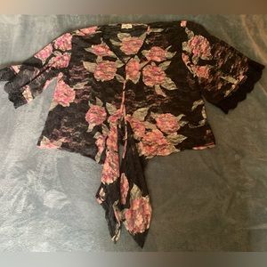 Black and pink lace shirts